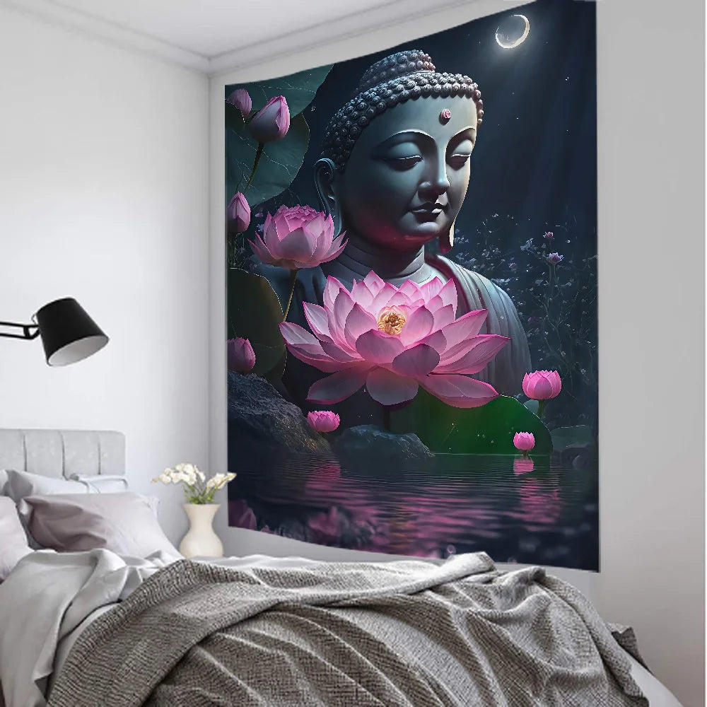 Bohemian Buddha Wall Tapestries High Quality Large Format Hanging Tapestry For Living Room Bedroom Creative Artistic Home Art Decor