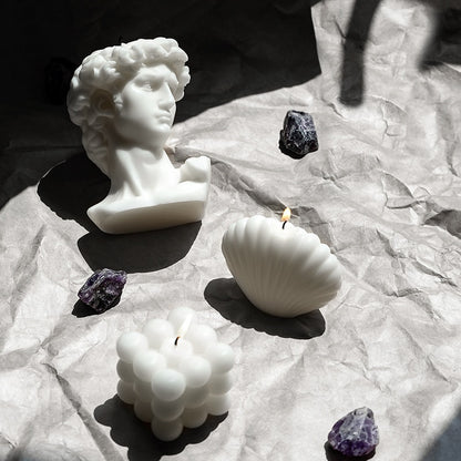 Exquisite Nordic Style David Bust Scented Candles - Handcrafted Renaissance Luxury for Your Home Decor