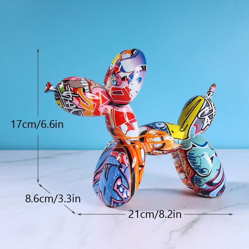 Balloon Dog Sculpture Figurines for Modern Apartment Interior Design Resin Doggy Ornament For Coffee Table Desktop Decoration