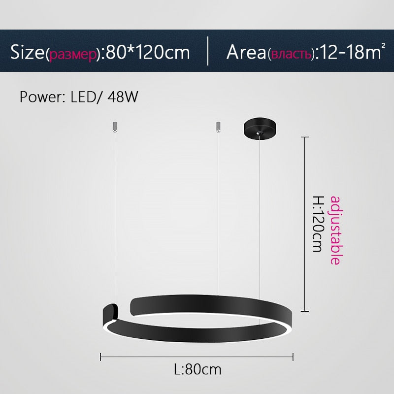 Minimalist Nordic LED Ring Chandelier Suspended Circle Pendant Lights For Living Room Dining Room Contemporary Interior Lighting