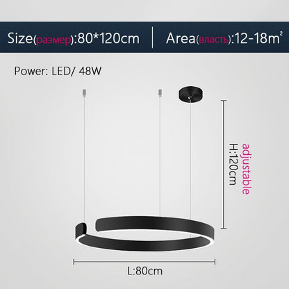 Minimalist Nordic LED Ring Chandelier Suspended Circle Pendant Lights For Living Room Dining Room Contemporary Interior Lighting