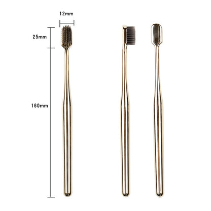 Luxury Toothbrush Gold & Silver Soft Bristle Dental Toothbrush Elegant Gentle Stylish Washroom Accessories For Luxury Bathroom