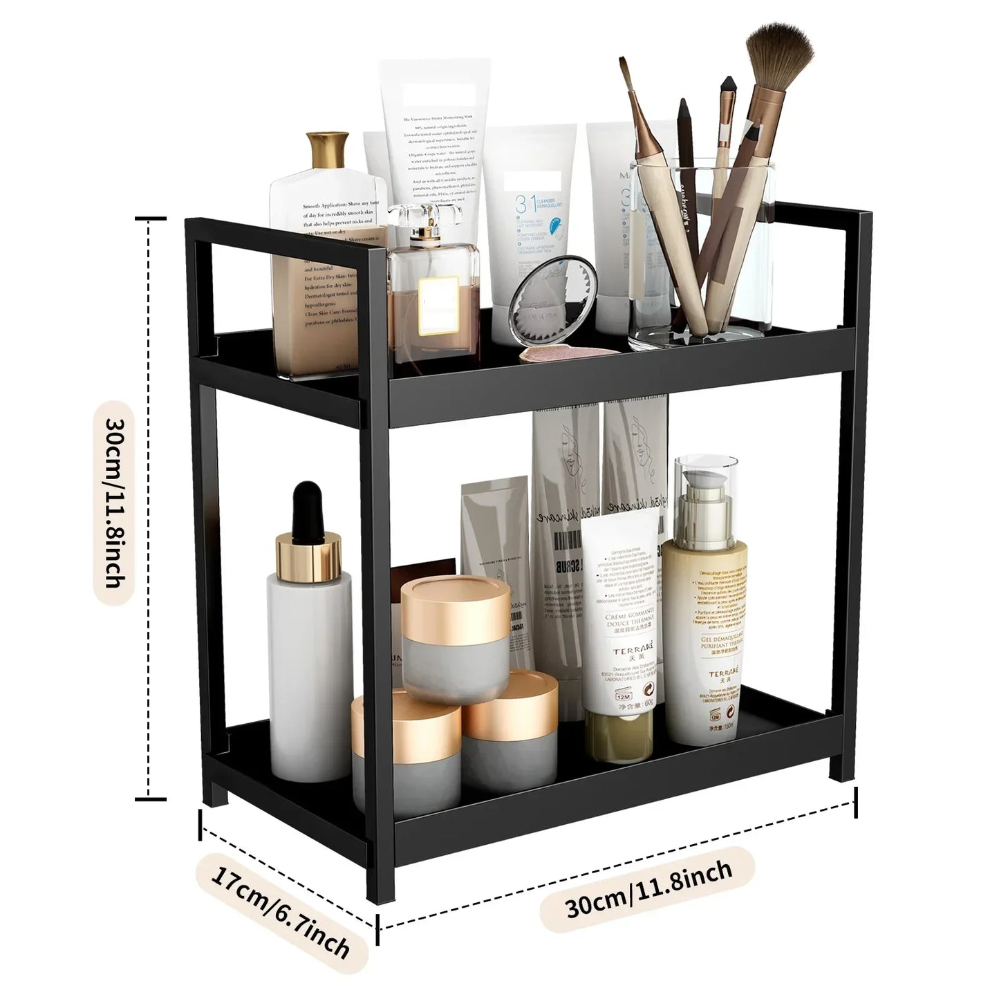 Two-Tier Under Sink Organizer – Modern Double Layer Mini Cabinet Storage Rack For Bathroom & Kitchen