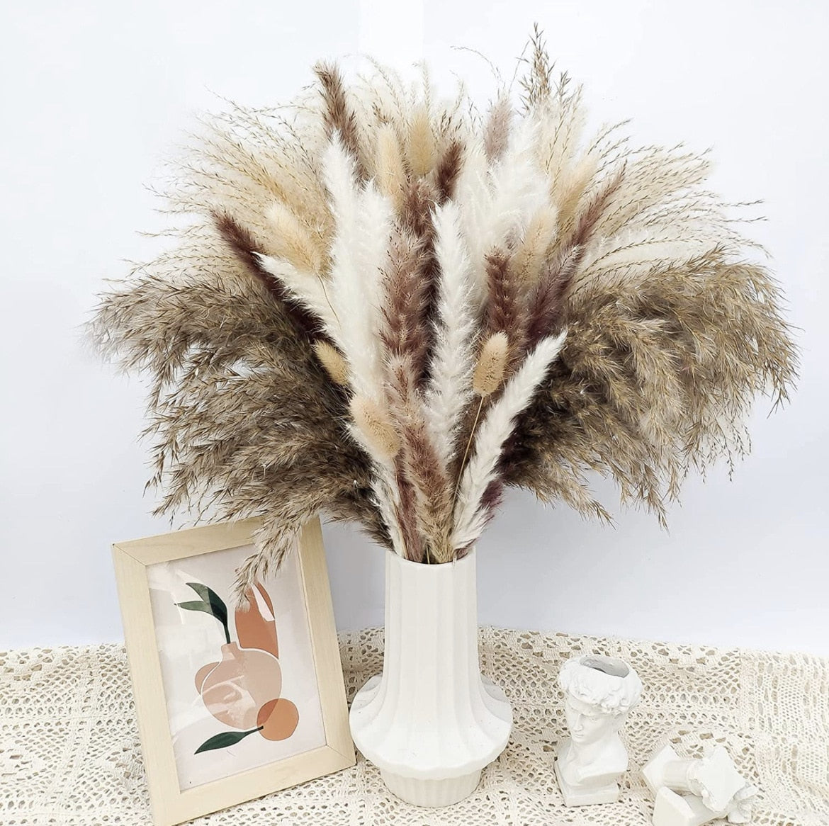 Natural Dried Pampa Grass Bouquet Boho Home Decor Phragmites Bouquet Dried Flowers Bouquet for Wedding Ramadan Decoration 80PCS