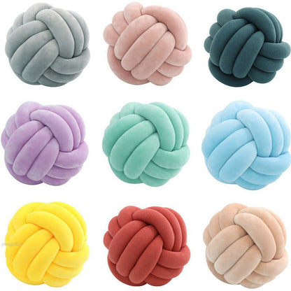 Big Knot Cushion Sofa Throw Pillow Soft Round Handmade Knotted Ball Car Bedding Stuffed Pillow For Bedroom Living Room