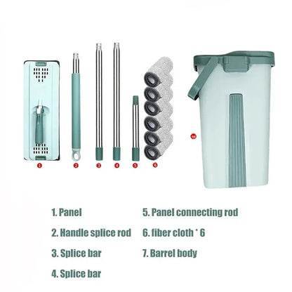 Innovative Flat Squeeze Mop with Bucket: Effortless Cleaning Made Simple