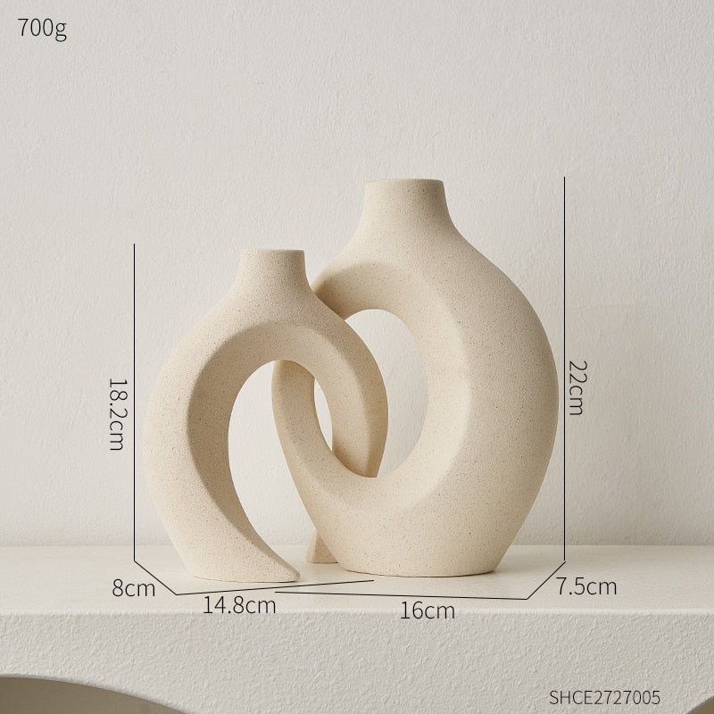 Modern Sculptured Nordic Vase For Living Room Table Coffee Table Mantelpiece Shelf  Ornament Accessories For Creative Stylish Home Decor