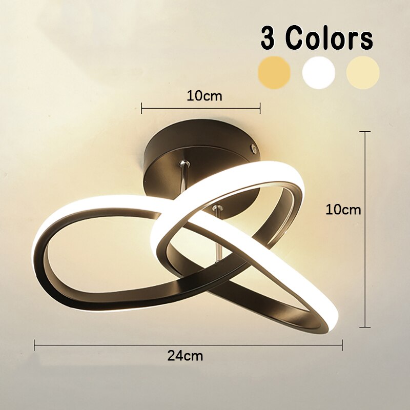Curvy Infinite Loop LED Chandelier Ceiling Light Fixtures For Entrance Hall Foyer Landing Living Room Bedroom Corridor Lights & Lighting