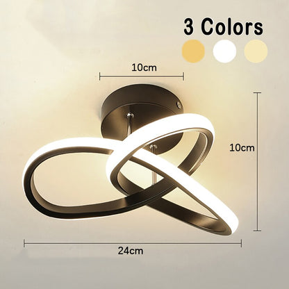 Curvy Infinite Loop LED Chandelier Ceiling Light Fixtures For Entrance Hall Foyer Landing Living Room Bedroom Corridor Lights & Lighting