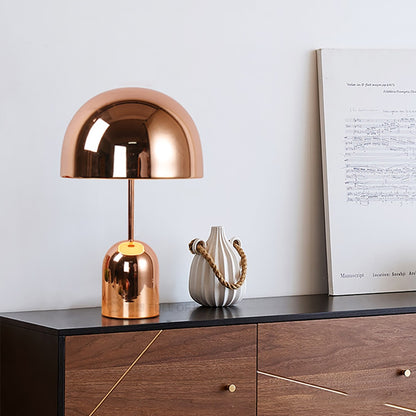 Modern Round Metal Dome LED Table Lamp USB Cordless Desk Lamp For Coffee Table Living Room Home Office Lighting