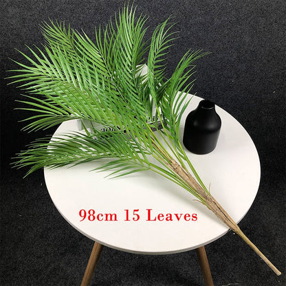 Large Artificial Palm Tree Tropical Plants Plastic Fake Leaves Green Monstera For Home Garden Decor 125cm