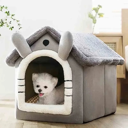 Indoor Dog House Soft Pet Kennel Bed: A Comfortable, Portable, and All-Season Home for Your Pet