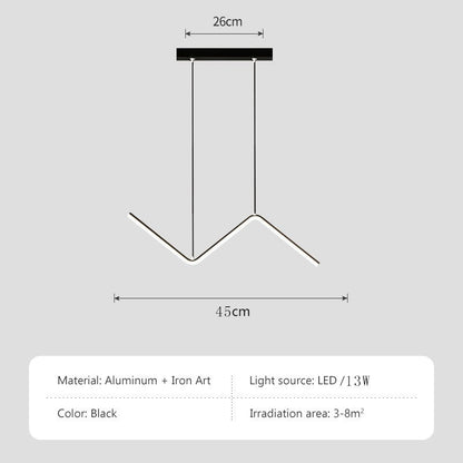 Modern Minimalist Geometric LED Chandelier Tubular Suspension Pendant Lighting Fixture For Contemporary Living Room Dining Room Lighting
