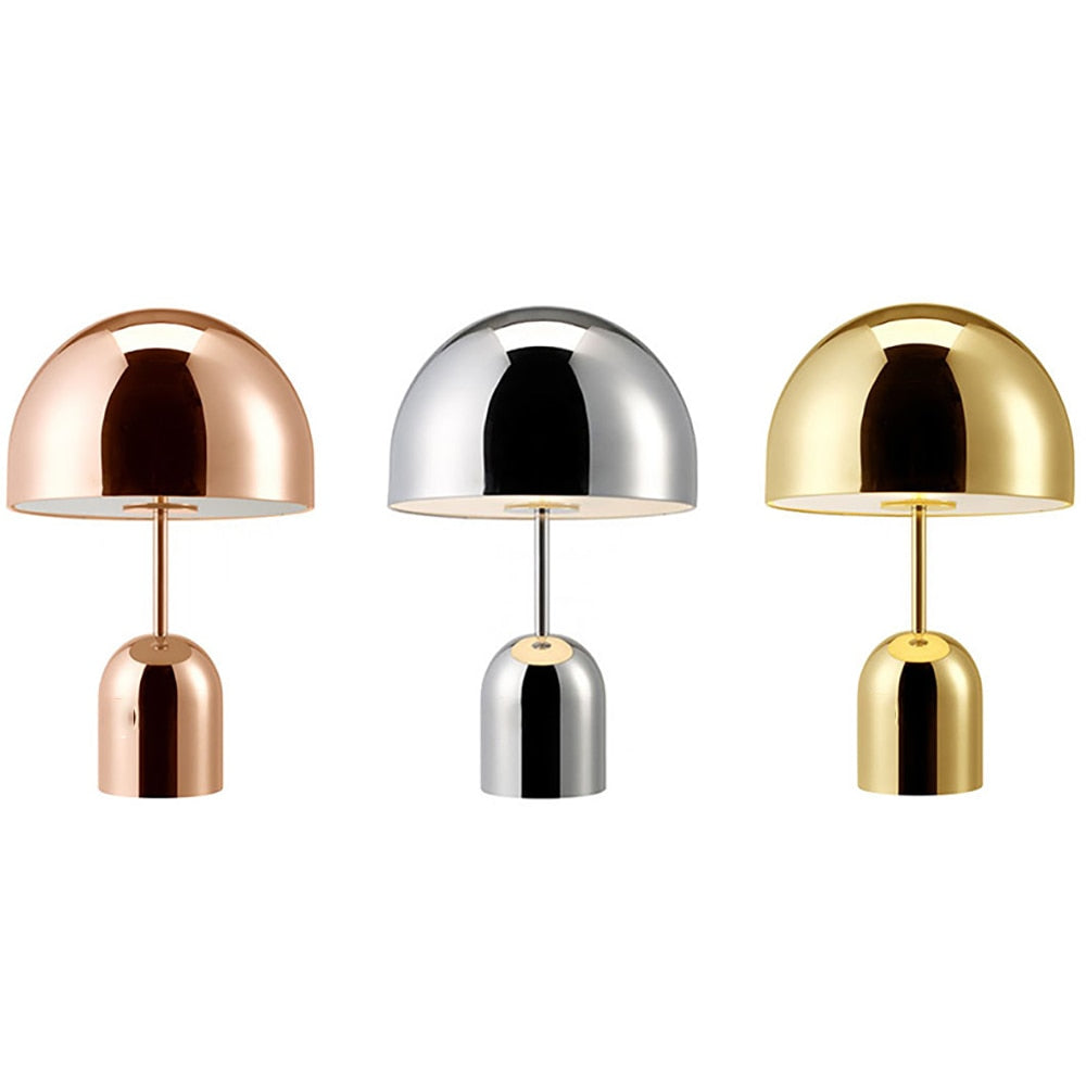 Modern Round Metal Dome LED Table Lamp USB Cordless Desk Lamp For Coffee Table Living Room Home Office Lighting