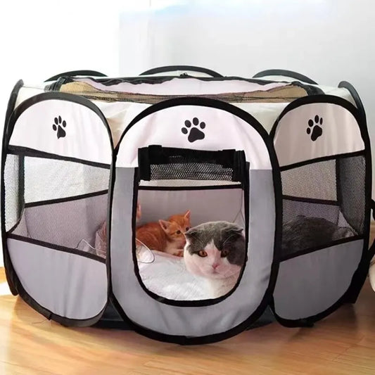 Foldable Portable Pet Cat Dog Kennel: A Spacious and Comfortable Shelter for Your Furry Friends