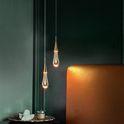 Crystal Teardrop Bubble Pendant Lamp Modern Hanging Light Fittings For Luxury Living Room Dining Room Restaurant Reception Foyer Lighting