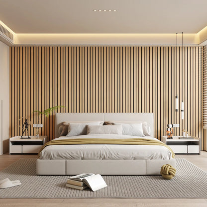 Self-Adhesive Faux Wood Wall Panels – 3D Vertical Slat Wall Covering for Stylish Modern Home & Office Decor
