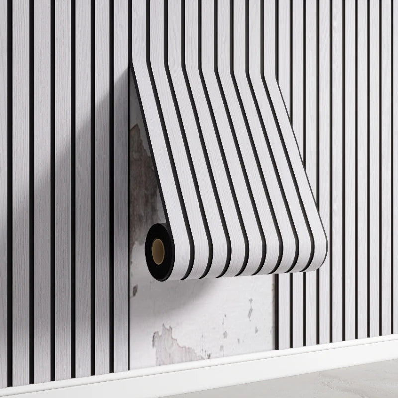 Self-Adhesive Faux Wood Wall Panels – 3D Vertical Slat Wall Covering for Stylish Modern Home & Office Decor