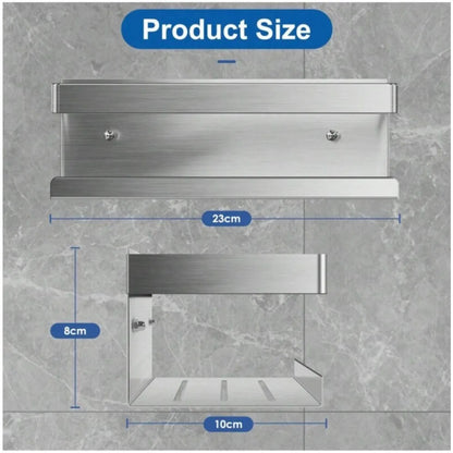 Self-Adhesive Stainless Steel Bathroom Shelf – Waterproof Organizer Rack for Shower, Kitchen & Home Storage