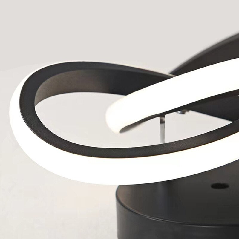 Curvy Infinite Loop LED Chandelier Ceiling Light Fixtures For Entrance Hall Foyer Landing Living Room Bedroom Corridor Lights & Lighting
