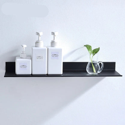 Modern Matt Black Aluminium Shelf 30-60cm Bathroom Storage Rack For Kitchen Washroom Simple Minimalist Designer Bathroom Fitting Single Tier Shelf