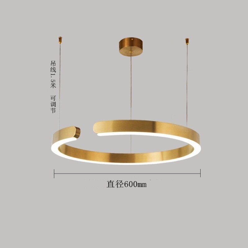 Minimalist Nordic LED Ring Chandelier Suspended Circle Pendant Lights For Living Room Dining Room Contemporary Interior Lighting