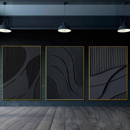 Nordic Geometric 3D Effect Canvas Painting: Elevate Your Space with Abstract Minimalist Aesthetics
