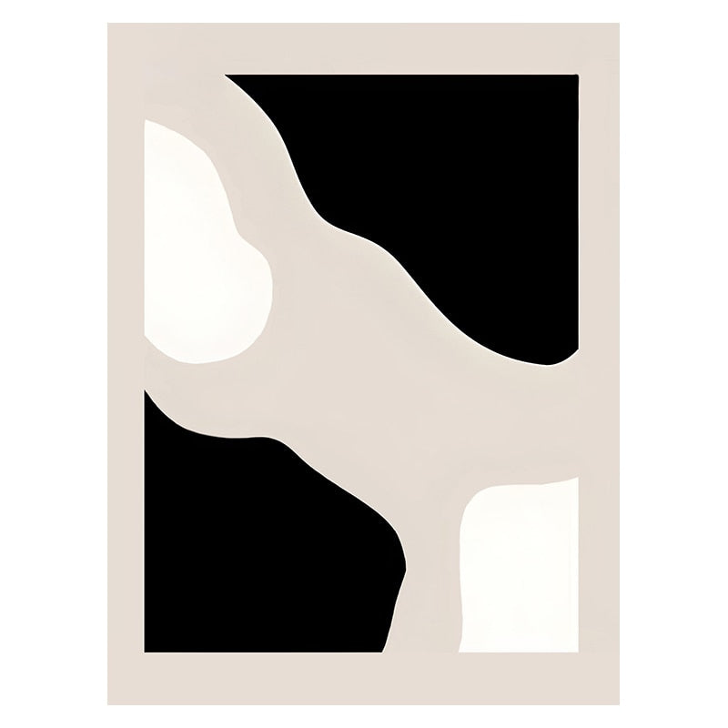 Modern Minimalist Black Beige White Wall Art Fine Art Canvas Prints Abstract Pictures For Living Room Dining Room Bedroom Wall Decor