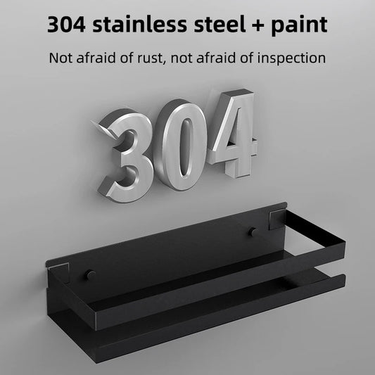 Modern Stainless Steel Bathroom Shelf For Soap Shampoo Cosmetics Shower Shelf Bathroom Storage Rack 4 Sizes In Matt Black Or Brushed Silver