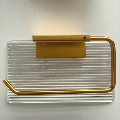 Luxury Golden Loo Roll Holder Gold Space Aluminum With Acrylic Shelf For Holding Pots & Cosmetics etc No Drilling Required