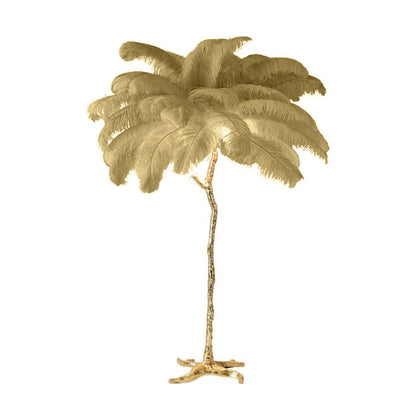 Nordic Light Luxury Ostrich Feather LED Floor Lamp Standing Modern Interior Lighting For Living Room Foyer