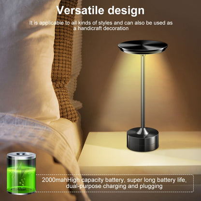 Cordless Portable Rechargeable LED Table Lamp Touch Sensor Night Light Reading Lamp For Living Room Coffee Table Cafe Restaurant Table Light