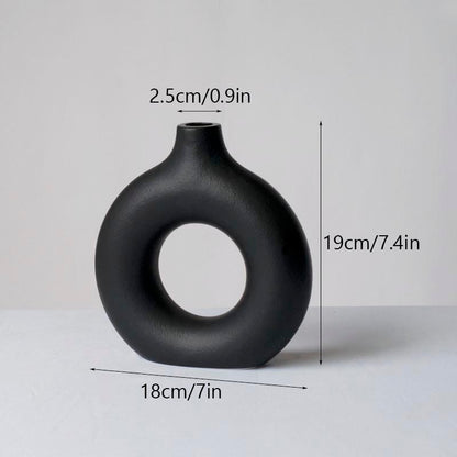 Nordic Ceramic Vase Minimalist Contemporary Scandinavian Design Table Top Home Decoration Accessories