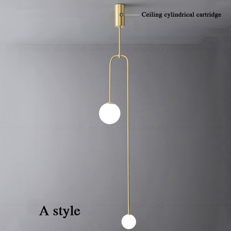 Minimalist Nordic Sphere Pendant LED Lighting For Bedroom Bedside Table Living Room Kitchen Bar Contemporary Home Lighting