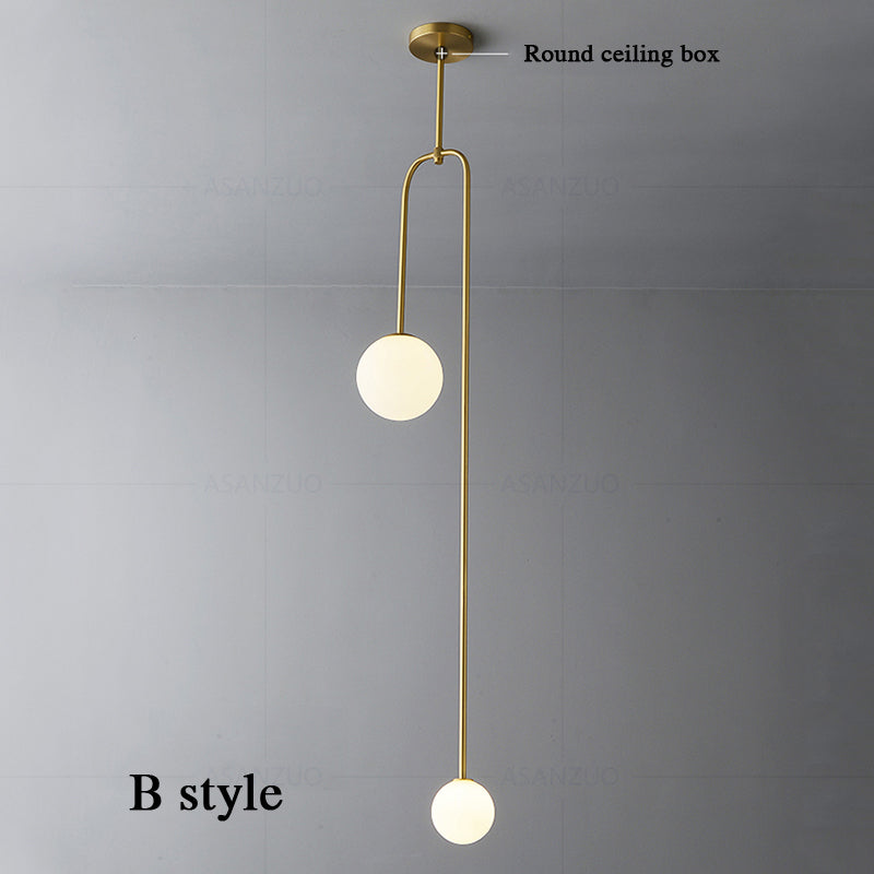 Minimalist Nordic Sphere Pendant LED Lighting For Bedroom Bedside Table Living Room Kitchen Bar Contemporary Home Lighting