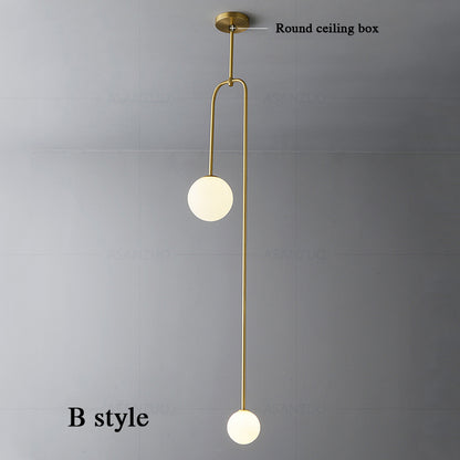Minimalist Nordic Sphere Pendant LED Lighting For Bedroom Bedside Table Living Room Kitchen Bar Contemporary Home Lighting