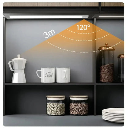Smart Motion Sensor Cabinet Light – USB Type‑C Rechargeable LED Strip for Kitchen & Wardrobe (20–60cm)