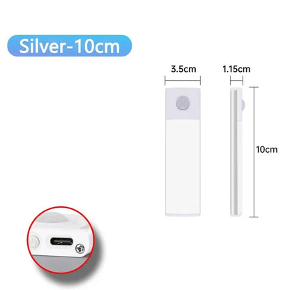 Smart Motion Sensor Cabinet Light – USB Type‑C Rechargeable LED Strip for Kitchen & Wardrobe (20–60cm)