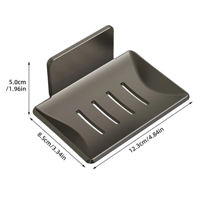 Space-Saving Aluminum Soap Holder – Wall-Mount Sponge Dish for Bathroom & Kitchen, Drill-Free Design