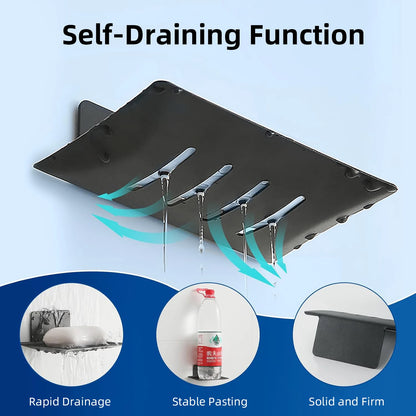 Space-Saving Aluminum Soap Holder – Wall-Mount Sponge Dish for Bathroom & Kitchen, Drill-Free Design