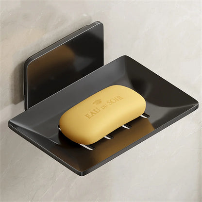 Space-Saving Aluminum Soap Holder – Wall-Mount Sponge Dish for Bathroom & Kitchen, Drill-Free Design