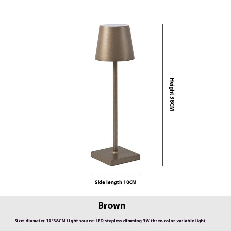 USB Rechargeable Cordless Table Lamp with Touch Switch – Waterproof LED Accent Lighting for Restaurants, Bedrooms, Hotels & Home Decor