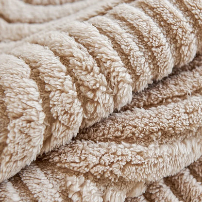 Close-up of beige textured fabric
