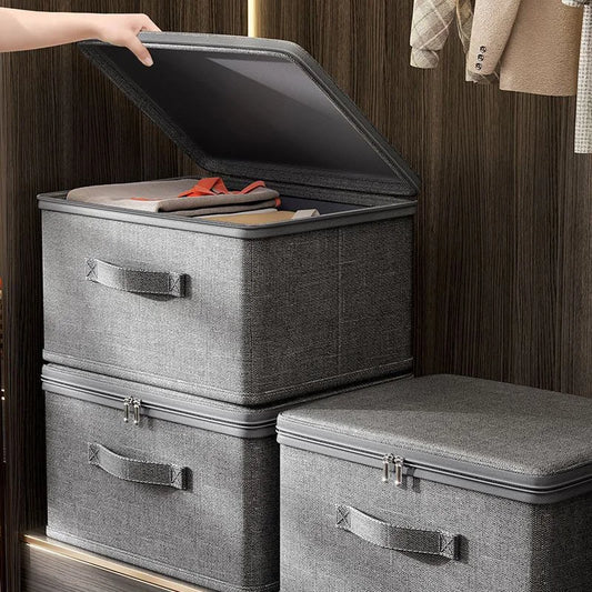 Zippered Clothes Storage Box – Large Capacity Closet Organizer for Clothing, Quilts, Underwear & Wardrobe Essentials
