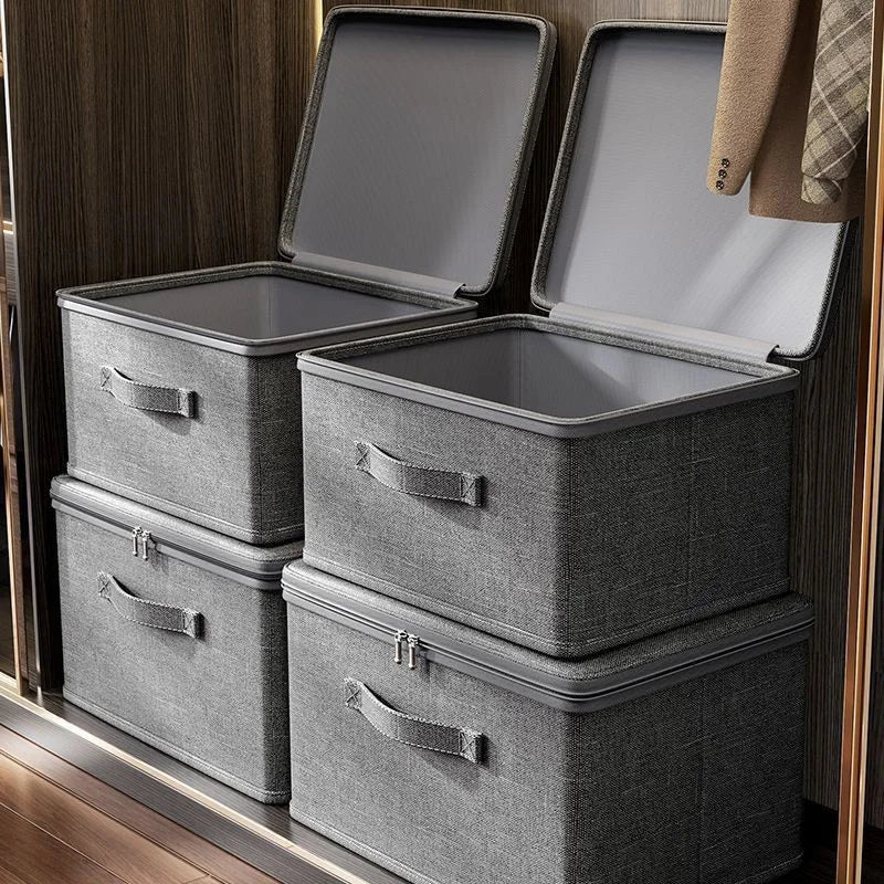 Zippered Clothes Storage Box – Large Capacity Closet Organizer for Clothing, Quilts, Underwear & Wardrobe Essentials