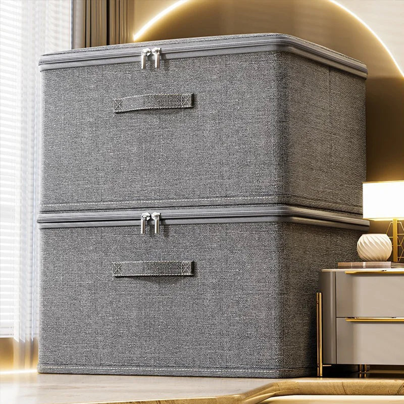 Zippered Clothes Storage Box – Large Capacity Closet Organizer for Clothing, Quilts, Underwear & Wardrobe Essentials