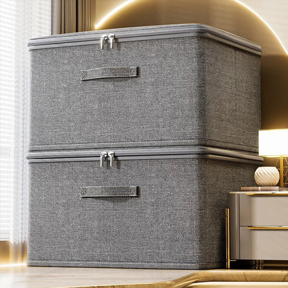 Zippered Clothes Storage Box – Large Capacity Closet Organizer for Clothing, Quilts, Underwear & Wardrobe Essentials