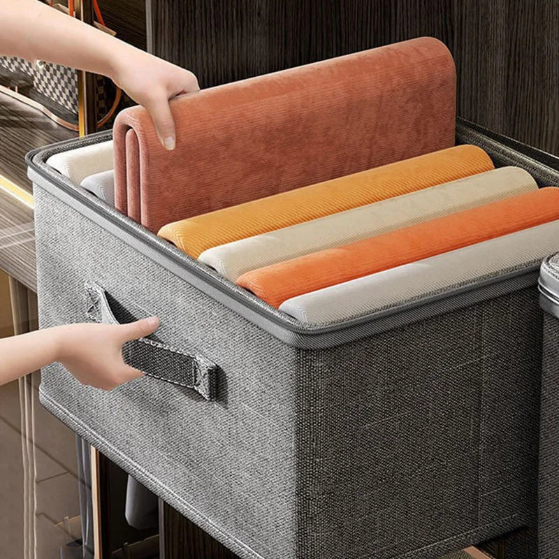 Zippered Clothes Storage Box – Large Capacity Closet Organizer for Clothing, Quilts, Underwear & Wardrobe Essentials