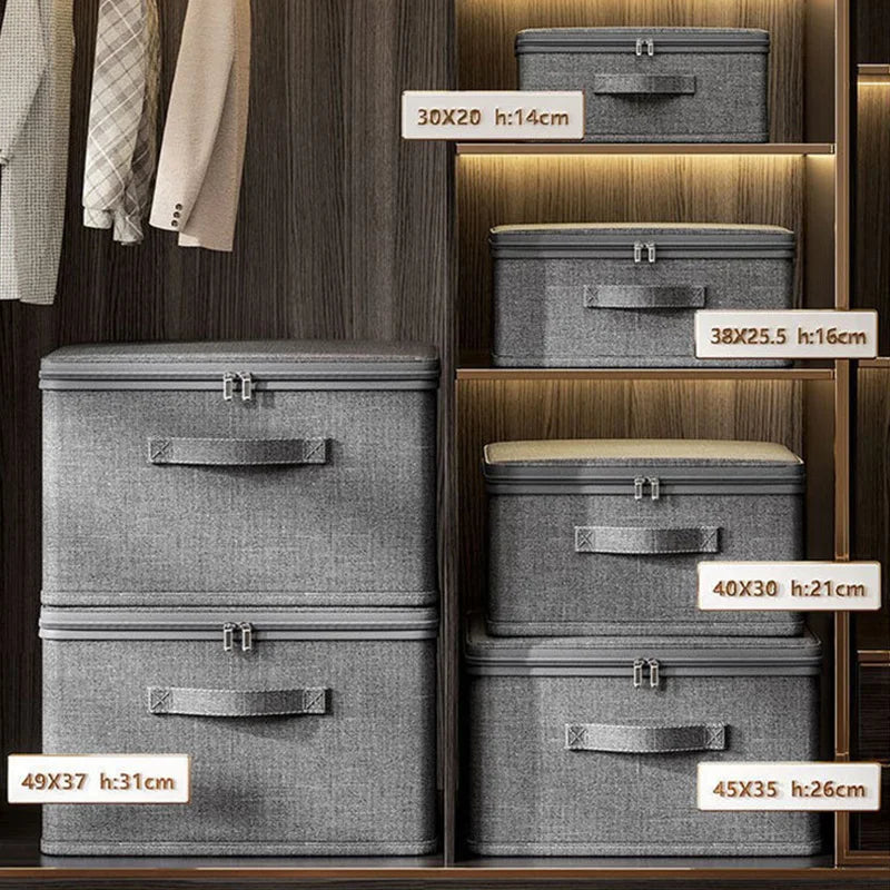 Zippered Clothes Storage Box – Large Capacity Closet Organizer for Clothing, Quilts, Underwear & Wardrobe Essentials