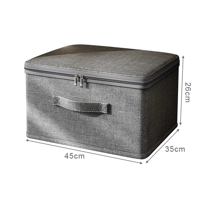 Zippered Clothes Storage Box – Large Capacity Closet Organizer for Clothing, Quilts, Underwear & Wardrobe Essentials
